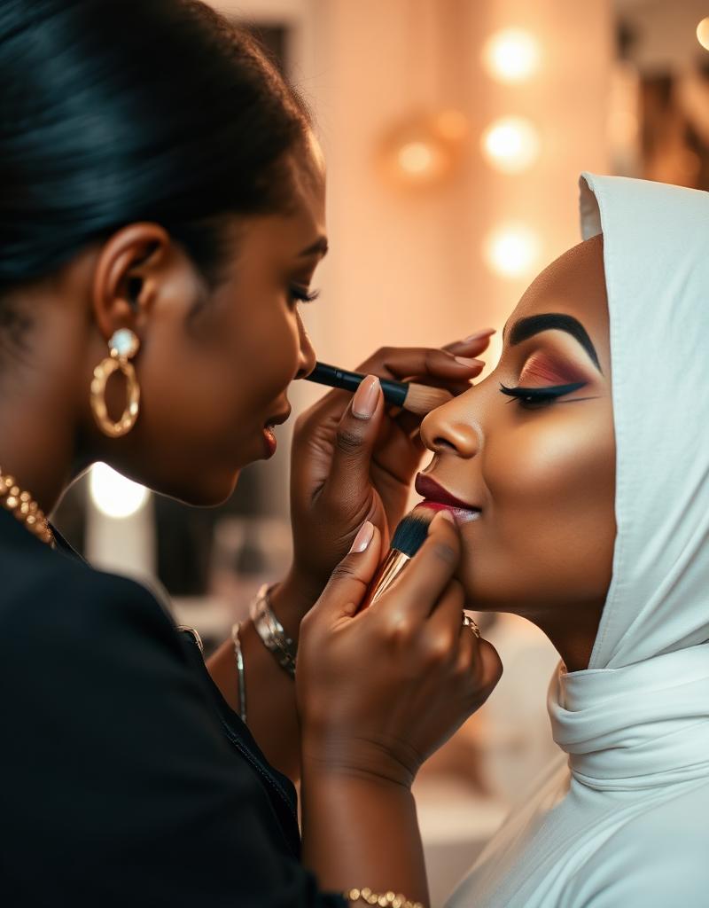 Makeup artist at work